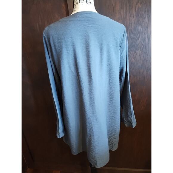 Christopher Calvin Gray Long Sleeve Button Womens Medium Cardigan Blazer Jacket - Picture 3 of 5